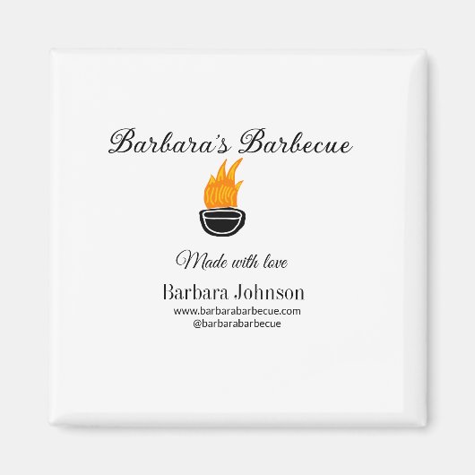 Barbecue restaurant keuken sociale media website o magneet (Voorkant)