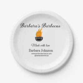 Barbecue restaurant keuken sociale media website o papieren bordje
