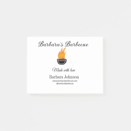 Barbecue restaurant keuken sociale media website o post-it® notes (Voorkant)