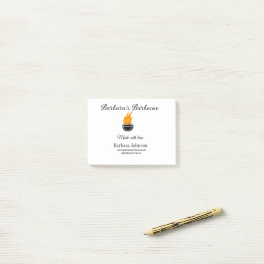 Barbecue restaurant keuken sociale media website o post-it® notes (Op bureau)