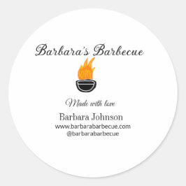 Barbecue restaurant keuken sociale media website o ronde sticker