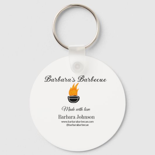 Barbecue restaurant keuken sociale media website o sleutelhanger (Voorkant)