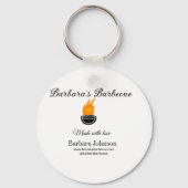 Barbecue restaurant keuken sociale media website o sleutelhanger (Achterkant)