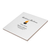 Barbecue restaurant keuken sociale media website o tegeltje (Zijkant)