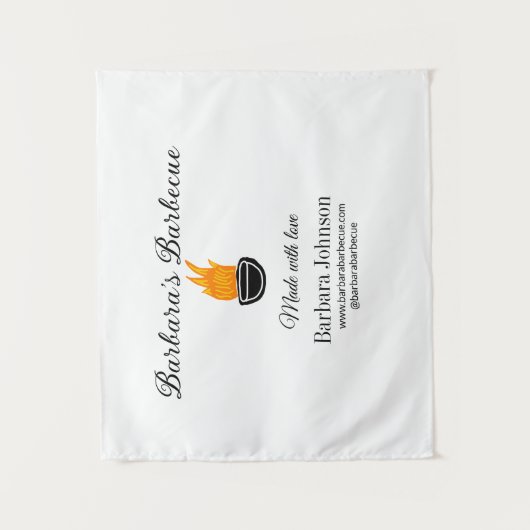 Barbecue restaurant keuken sociale media website o wandkleed (Voorkant)