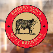 Barbecue Restaurant Sjabloon Raamsticker (Vel 2)