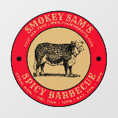 Barbecue Restaurant Sjabloon Raamsticker (Vel)