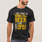 Barbecue-roken Pitmaster Design-Drink T-shirt (Voorkant)