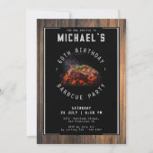 Barbecue rustiek 60ste verjaardagsfeestje kaart (Voorkant)