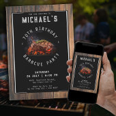 Barbecue rustiek 70ste verjaardagsfeestje kaart