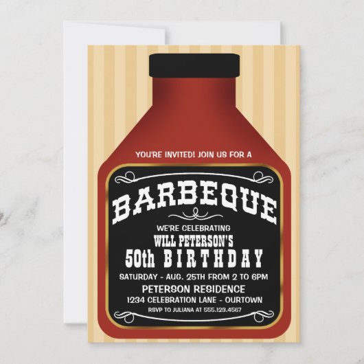 Barbecue-sausfeest Uitnodigingen (Voorkant)