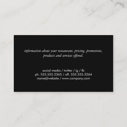 Barbecue Smoke House Visitekaartje (Achterkant)