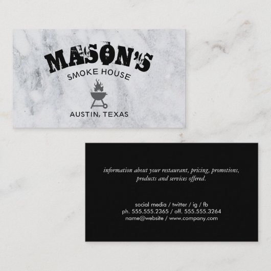Barbecue Smoke House Visitekaartje (Voorkant / Achterkant)
