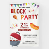 Barbecue Snack Picknick Pret Buurman Blokfeest Spandoek (Verticaal)