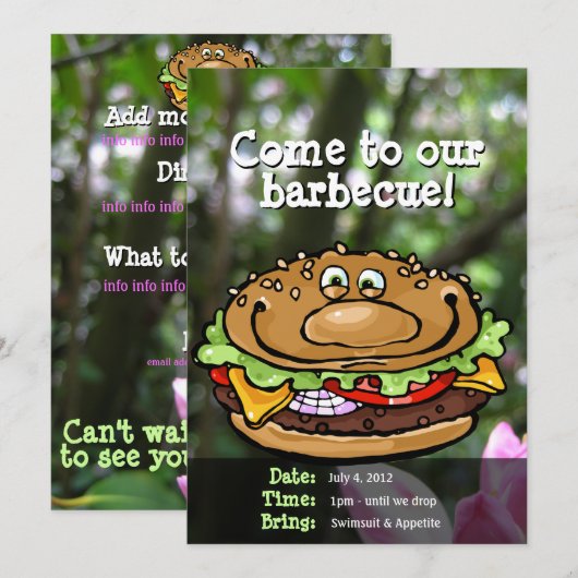 Barbecue Summer Outdoorparty CUSTOMIZE Kaart (Voorkant / Achterkant)