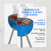 Barbecue Th-Couple's Baby shower Invitation Kaart (Voorkant / Achterkant)
