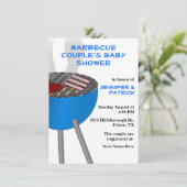Barbecue Th-Couple's Baby shower Invitation Kaart (Staand voorkant)