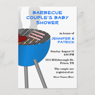 Barbecue Th-Couple's Baby shower Invitation Kaart