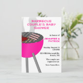 Barbecue Th-Couple's Baby shower Invitation Kaart (Staand voorkant)