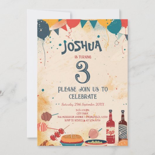 Barbecue thema I aangepaste foto verjaardagsfeestj Kaart (Voorkant)