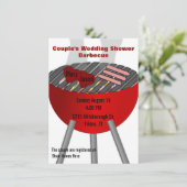 Barbecue Thleed Couple's Wedding Shower Uitnodigin Kaart (Staand voorkant)