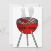 Barbecue Thleed Couple's Wedding Shower Uitnodigin Kaart (Achterkant)