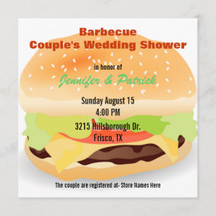 Barbecue Thleed Couple's Wedding Shower Uitnodigin Kaart