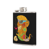 Barbecue Tiki Monster met worst en menselijke sche Heupfles (Links)