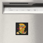 Barbecue Tiki Monster met worst en menselijke sche Magneet (Insitu (Vaatwasser))