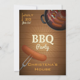 Barbecue Time BBQ Party Invitation Kaart