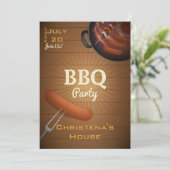 Barbecue Time BBQ Party Invitation Kaart (Staand voorkant)