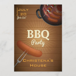 Barbecue Time BBQ Party Invitation Kaart