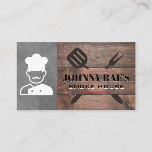 Barbecue Tools | Chef Grill Master | Hout Visitekaartje (Voorkant)