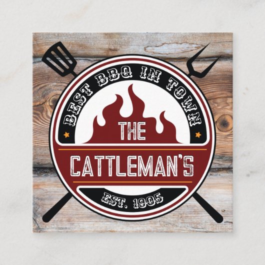 Barbecue Tools | Rustisch Visitekaartje op het hou (Voorkant)