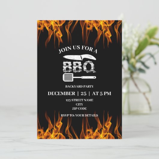 Barbecue Tuinfeest Kaart (Staand voorkant)