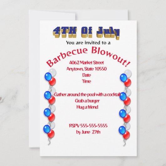 Barbecue Uitnodiging 4 juli Dalmatisch. (Achterkant)