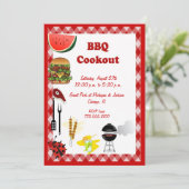 barbecue-uitnodiging kaart (Staand voorkant)