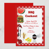 barbecue-uitnodiging kaart (Voorkant / Achterkant)