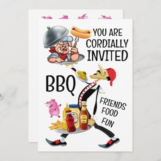 Barbecue / Varkensvlees picknick Kaart (Voorkant / Achterkant)