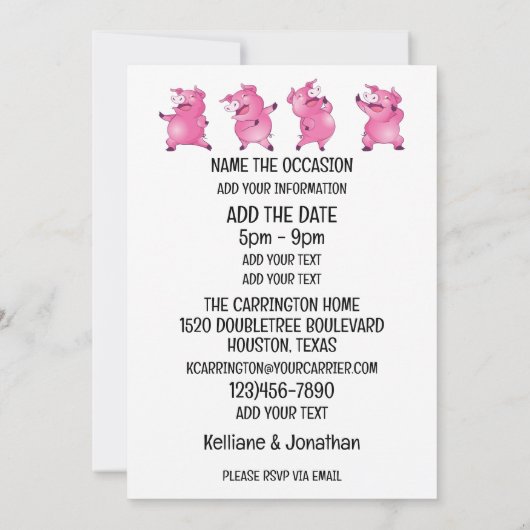 Barbecue / Varkensvlees picknick Kaart (Achterkant)