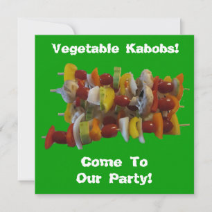 Barbecue Vegetable Kabobs Party Invitation Kaart