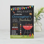 BARBECUE VERJAARDAGSUITNODIGING KAART (Staand voorkant)