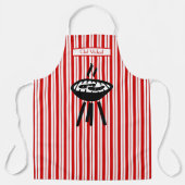 Barbecue Verticale Streep #2 DIY Kleuren Rood Wit Schort (Voorkant)