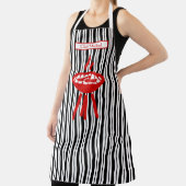 Barbecue Verticale Streep #2 DIY Kleuren Zwart Wit Schort (Insitu)