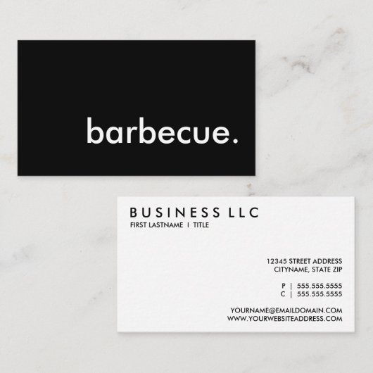 barbecue. visitekaartje (Voorkant / Achterkant)