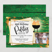 Barbecue vlammen string licht foto AGE verjaardag Kaart (Voorkant / Achterkant)