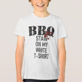 Barbecue vlek op mijn wit _1 Tri-Blend shirt (Voorkant)