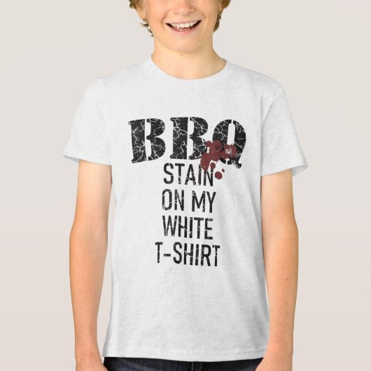Barbecue vlek op mijn wit _1 Tri-Blend shirt (Voorkant)