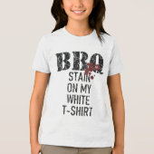 Barbecue vlek op mijn wit _1 Tri-Blend shirt (Voorkant)