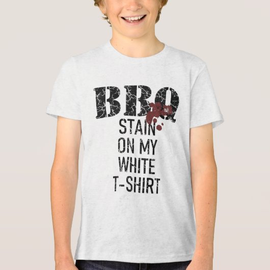 Barbecue vlek op mijn witte premium _1 Tri-Blend shirt (Voorkant)